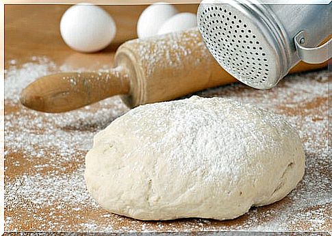 dough with flour, inflammation is