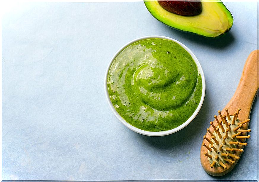 Avocado, honey and egg mask