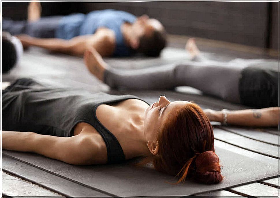 Yoga class for muscle relaxation.